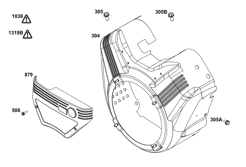 Blower Housing Group Diagram and Parts List for 386447-0439-G1 200000 - 399999 Briggs and Stratton Engine
